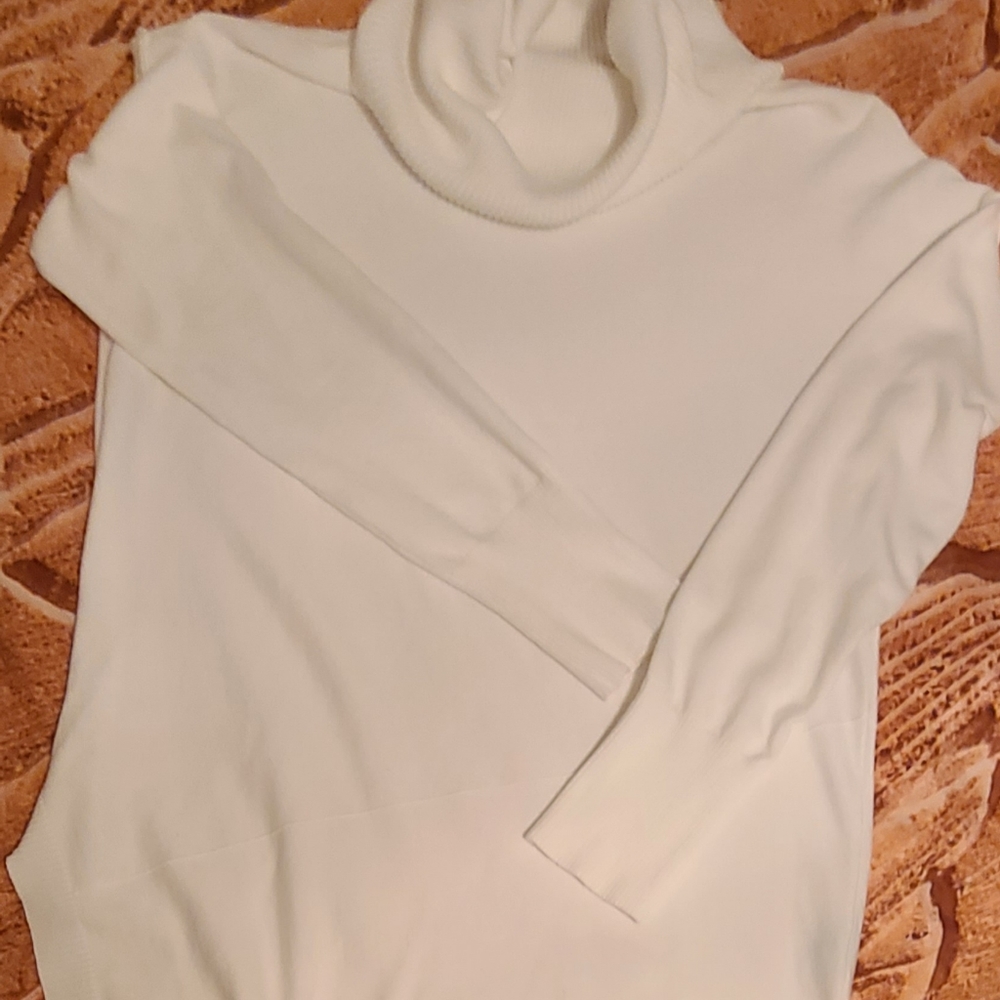 Womens winter white cowl neck very soft sweater.